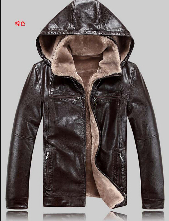 ܿ  & S  Ŷ    Ʈ     ߿      Ʈ , /New winter men&s leather jackets men fur genuine belt cap leather jacket ma